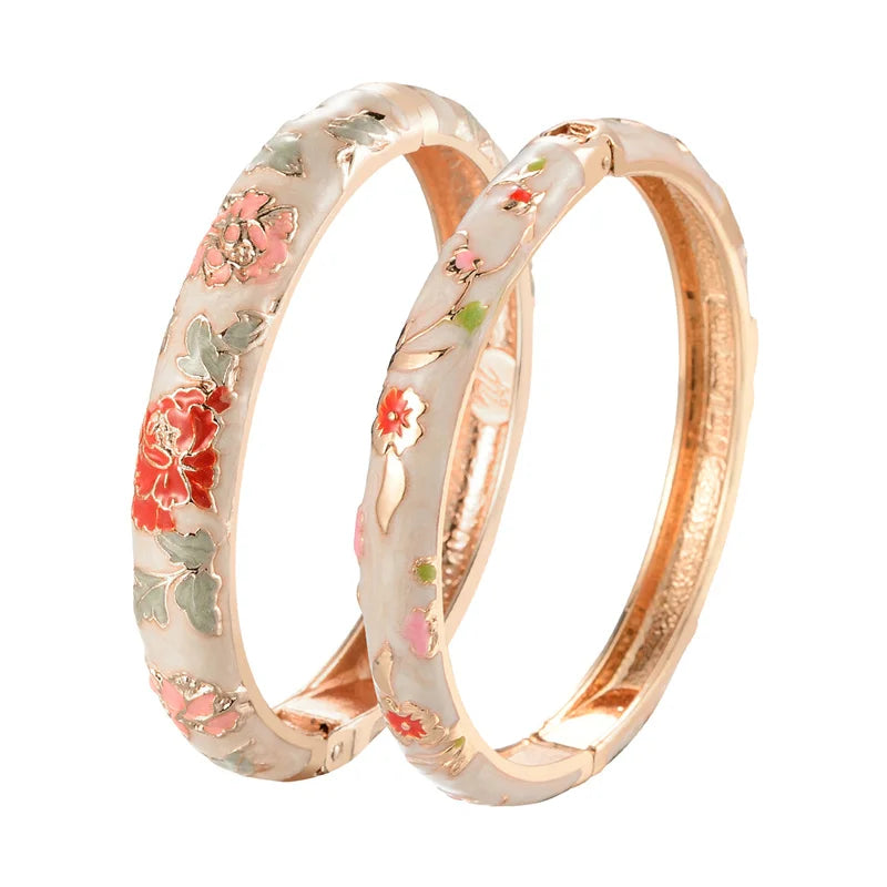 Women's Enamel Flower Bracelets - Bohemian Ethnic Jewelry