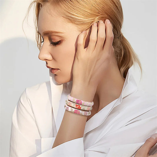 Bracelets Émaillés Fleurs Femme - Bijoux Bohème Ethnique